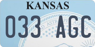 KS license plate 033AGC