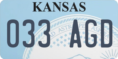 KS license plate 033AGD