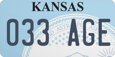 KS license plate 033AGE