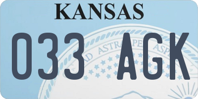 KS license plate 033AGK