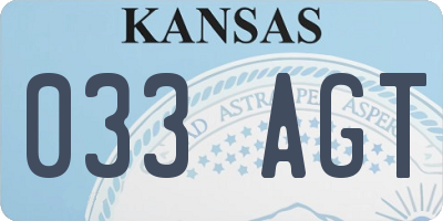 KS license plate 033AGT