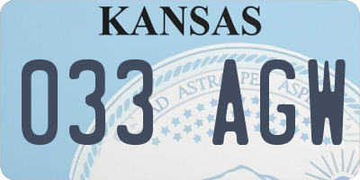 KS license plate 033AGW