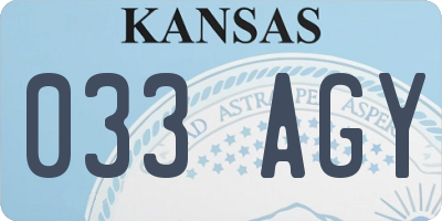 KS license plate 033AGY