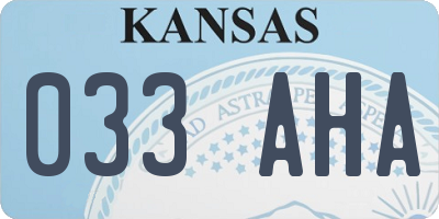 KS license plate 033AHA