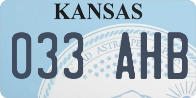 KS license plate 033AHB