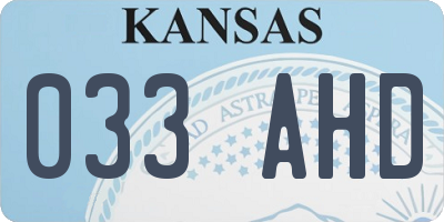 KS license plate 033AHD