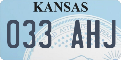KS license plate 033AHJ