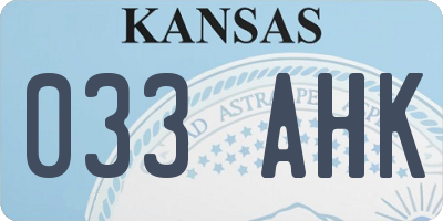 KS license plate 033AHK