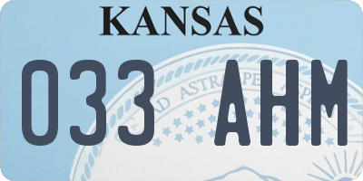 KS license plate 033AHM
