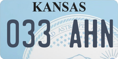 KS license plate 033AHN
