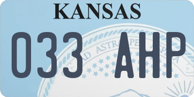 KS license plate 033AHP