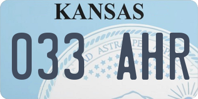 KS license plate 033AHR
