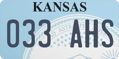 KS license plate 033AHS