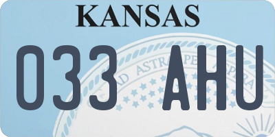 KS license plate 033AHU
