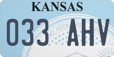 KS license plate 033AHV