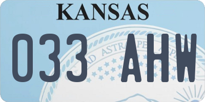 KS license plate 033AHW