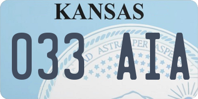 KS license plate 033AIA