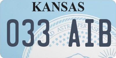 KS license plate 033AIB