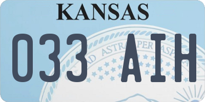 KS license plate 033AIH
