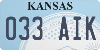 KS license plate 033AIK