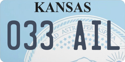 KS license plate 033AIL