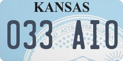 KS license plate 033AIO