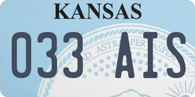 KS license plate 033AIS