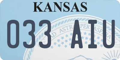 KS license plate 033AIU