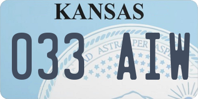 KS license plate 033AIW