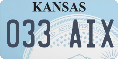 KS license plate 033AIX