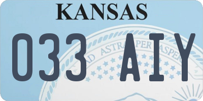 KS license plate 033AIY