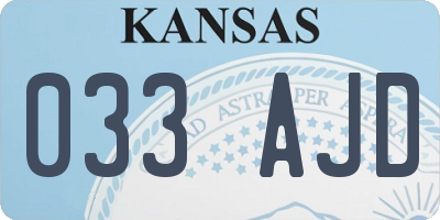 KS license plate 033AJD
