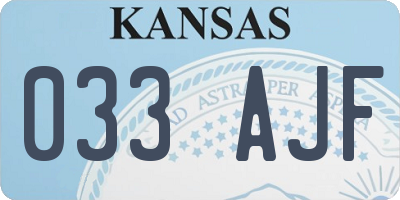 KS license plate 033AJF