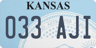KS license plate 033AJI