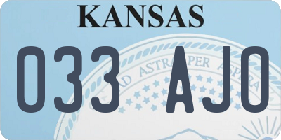 KS license plate 033AJO