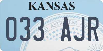 KS license plate 033AJR
