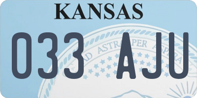 KS license plate 033AJU