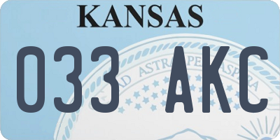 KS license plate 033AKC