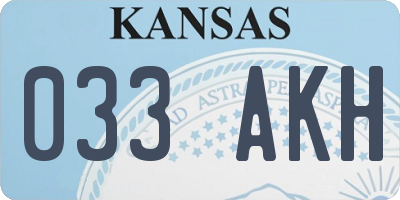 KS license plate 033AKH