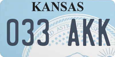 KS license plate 033AKK