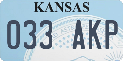 KS license plate 033AKP