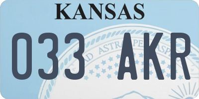 KS license plate 033AKR
