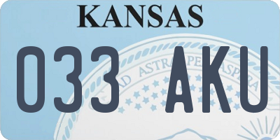 KS license plate 033AKU