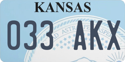 KS license plate 033AKX