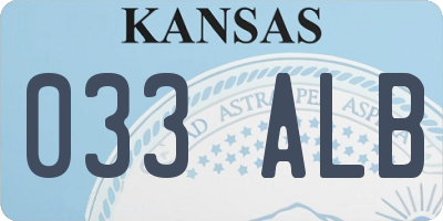 KS license plate 033ALB