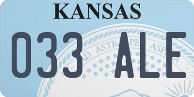 KS license plate 033ALE