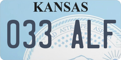 KS license plate 033ALF