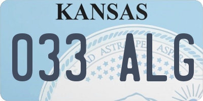 KS license plate 033ALG
