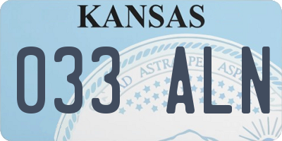 KS license plate 033ALN