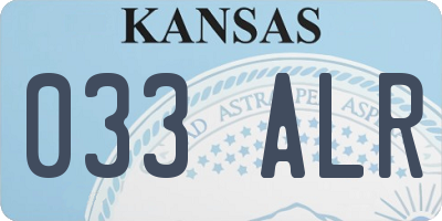 KS license plate 033ALR